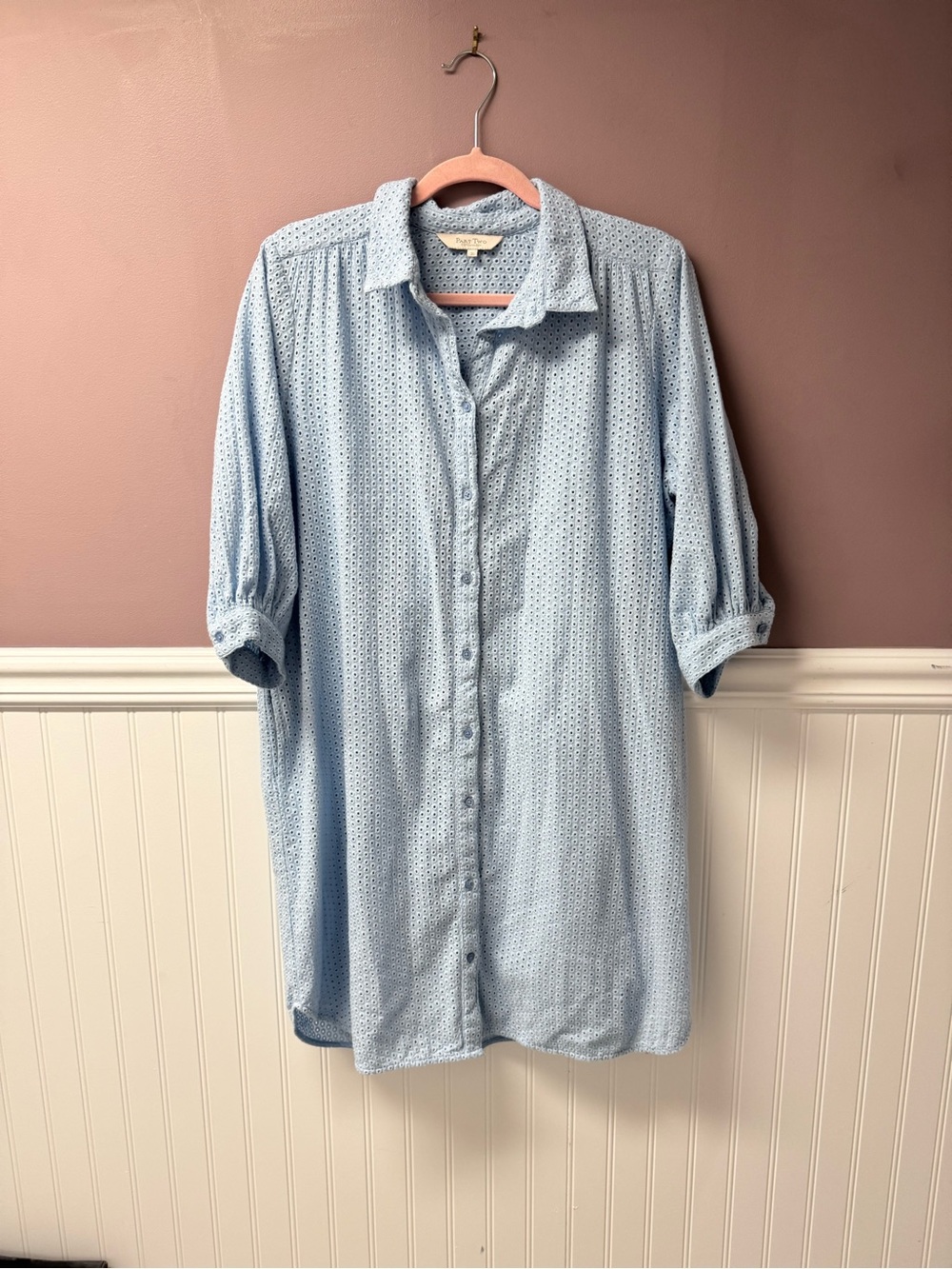 Part Two Light Blue Patterned Dress With Pockets